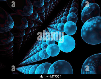 Abstract technological background - the image generated on the computer. Fractal art: a space of glass with light effects. The concept of Hi-tech or v Stock Photo