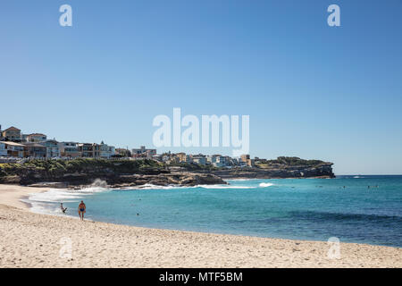 Swimming and surfing at Bronte beach in Sydney, NSW, Australia Stock Photo