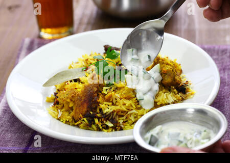 hyderabadi chicken biryani, indian cuisine Stock Photo