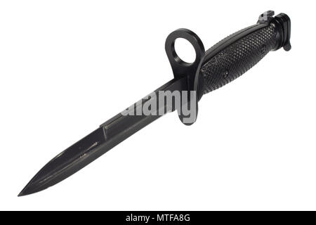 US ARMY M16 rifle bayonet isolated on white Stock Photo