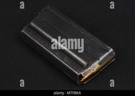 US ARMY M-16 Rifle 20rd Magazine Vietnam war period with ammo Stock Photo