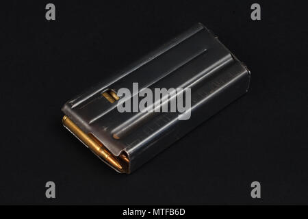 US ARMY M-16 Rifle 20rd Magazine Vietnam war period with ammo Stock Photo