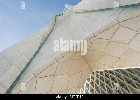 TEHRAN, IRAN - 7 May  2018 low angle viewpoint of Azadi tower formerly known as the shahyad tower in Tehran Stock Photo