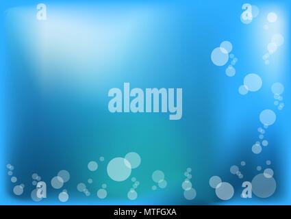 Blue vector illustration with circle bubbles and gradient mesh background Stock Vector