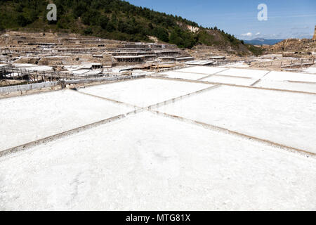 Located in the salt valley of Añana, these salt production pans are one of the oldest salt production facilities in the world; with origins that go ba Stock Photo