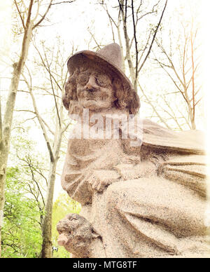 Mother Goose Statue, Central Park in the Springtime, NYC Stock Photo