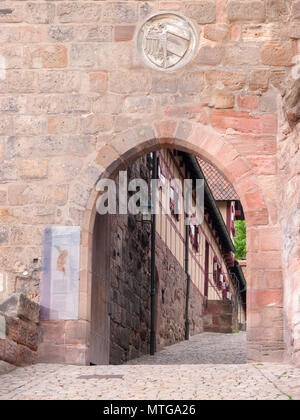 Gate to the Nuremberg Castle (Nürnberger Burg), Germany Stock Photo