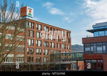 Einbeck, Germany - March 27, 2018: KWS headquarters a crop breeding company in Einbeck, Germany is the number one supplier of sugarbeet seeds. Stock Photo