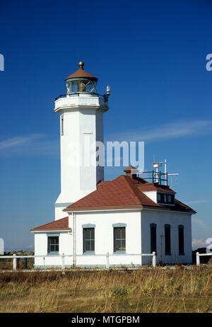 Point Wilson Lighthouse, Fort Worden State Park, Washington Stock Photo