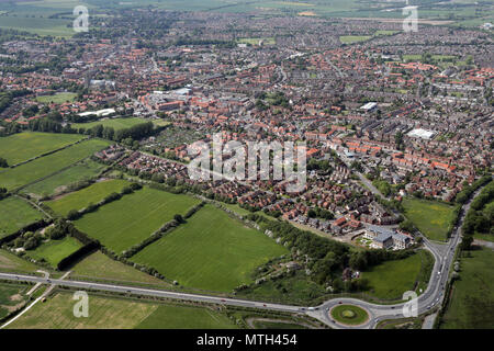 aerial view of Beverley town centre, East Yorkshire, UK Stock Photo