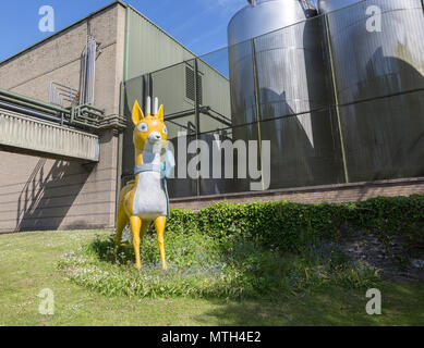 Babycham chamois trade mark mascot model, Showerings cider mill, Shepton Mallet, Somerset, England, UK Stock Photo