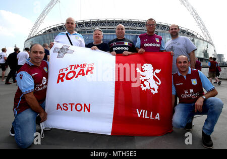 Aston Villa fans outside the stadium before the Premier League match at ...