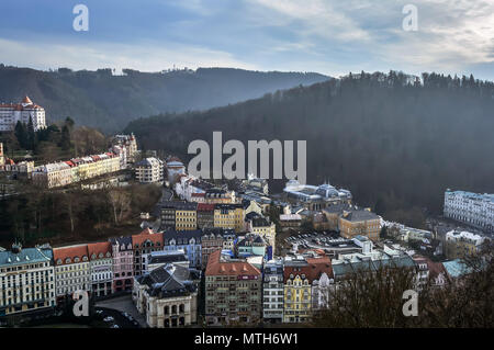 Karlovy Vary (Carlsbad) -- famous spa city in western Bohemia, very ...