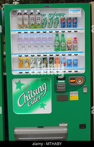 Refreshment cold beverage vending machine at South Korea Stock Photo