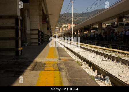 Salerno train station, on a lovely hot day in Italy in Summer, 2017 Stock Photo