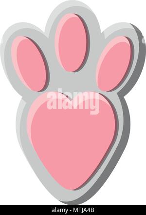 Download rabbit footprint over white background, vector ...