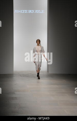 UK Fashion - Model on the runway during the Ann-Sofie Back Atelje / BACK Spring Summer collection and fashion show - London Fashion Week Stock Photo