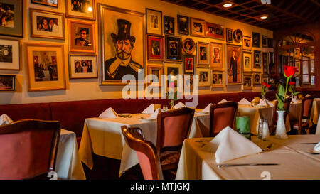 San Francisco, California/ USA - May 7,2018 : classic old style La Traviata Italian Restaurant in the Mission District serving up authentic Italian di Stock Photo