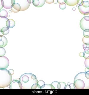 Frame with soap bubbles Stock Vector