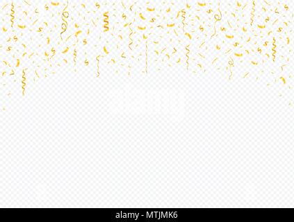 Golden confetti background, Flying confetti. Festive background Stock Vector