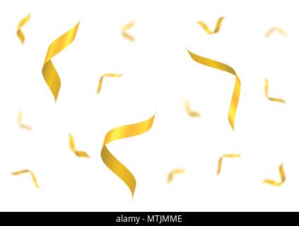 Golden confetti background, Flying confetti. Festive background Stock Vector