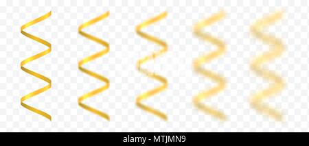 Golden confetti ribbons with blur effect. Vector illustration Stock Vector