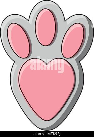 Download rabbit footprint over white background, vector ...