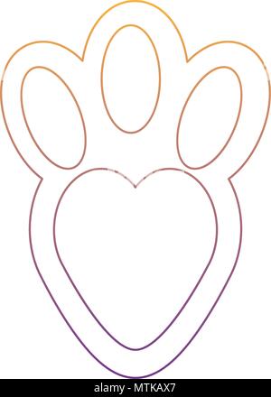 Download rabbit footprint over white background, vector ...