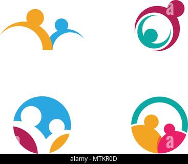 Adoption and Community care Logo template vector icon Stock Vector