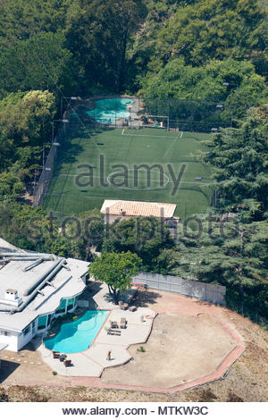 Aerial view of Robbie Williams ' home in Los Angeles. Los Angeles Stock ...