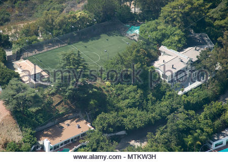 Aerial view of Robbie Williams ' home in Los Angeles. Los Angeles Stock ...