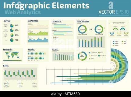 Infographic elements web analytics design template Stock Vector Image ...
