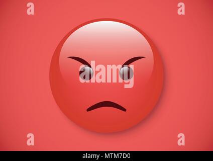 vector design of emoticon expression angry mad face Stock Vector