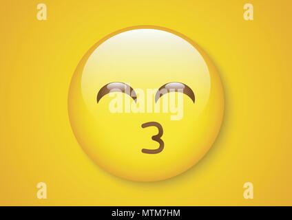 Kiss Emoticon Face Character Icon Stock Vector Image Art Alamy