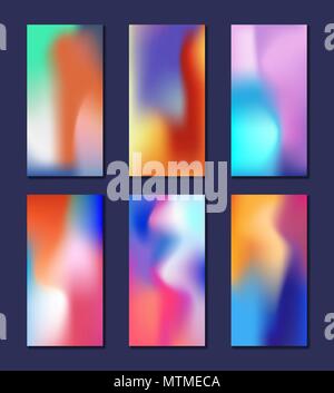 Modern Abstract fluid 3d shapes trendy liquid colors template for brochure, flyer, cover and smartphone. Colored fluid graphic background composition. Vector illustration Stock Vector