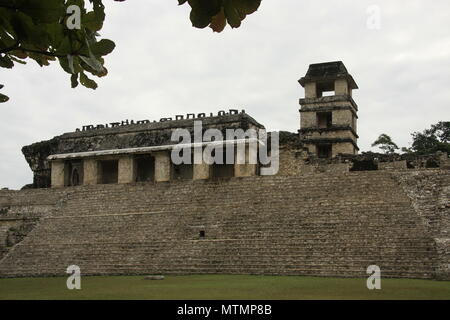 Palenque, Mexico, Archeological ruins, Temple of Inscriptions Stock Photo