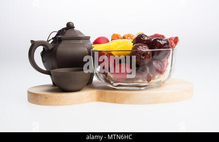 preserved fruits or chinese preserved fruits on the background Stock Photo