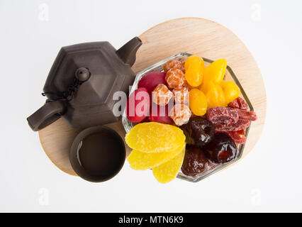 preserved fruits or chinese preserved fruits on the background Stock Photo