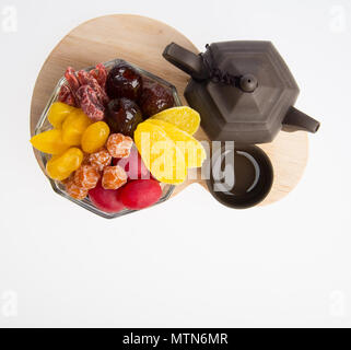 preserved fruits or chinese preserved fruits on the background Stock Photo