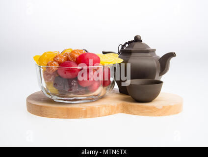 preserved fruits or chinese preserved fruits on the background Stock Photo