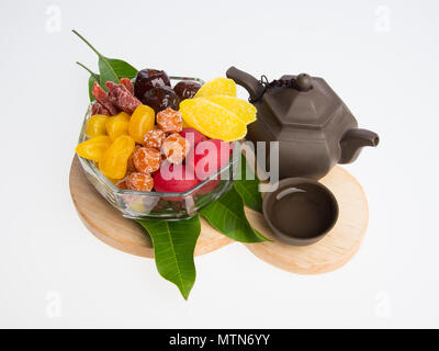 preserved fruits or chinese preserved fruits on the background Stock Photo