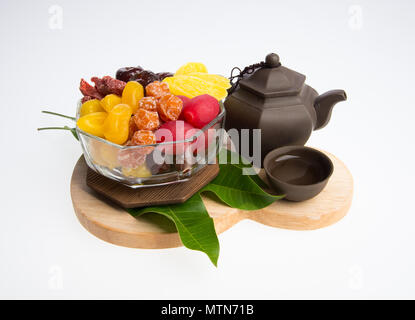 preserved fruits or chinese preserved fruits on the background Stock Photo