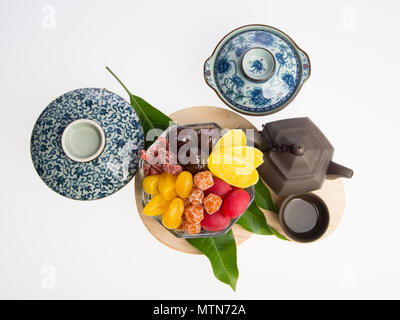 preserved fruits or chinese preserved fruits on the background Stock Photo