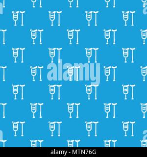 Crutch pattern vector seamless blue Stock Vector