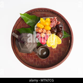 preserved fruits or chinese preserved fruits on the background Stock Photo