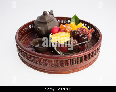 preserved fruits or chinese preserved fruits on the background Stock Photo