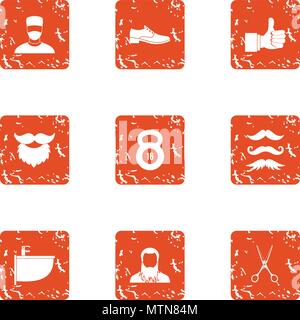 Superb icons set, grunge style Stock Vector