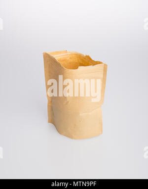 paper bag or kraft paper stand up pouch on a background Stock Photo