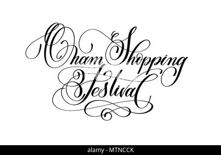 Onam Shopping festival - hand lettering calligraphy text Stock Vector