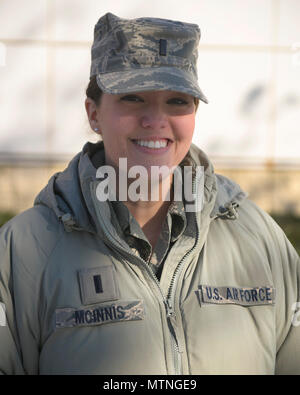 U.S. Air Force 1st Lt. Whitney McInnis a clinical nurse with the 182nd Medical Group Illinois Air National Guard gives an interview about winter weather safety in Peoria Ill. Jan. 7 2017